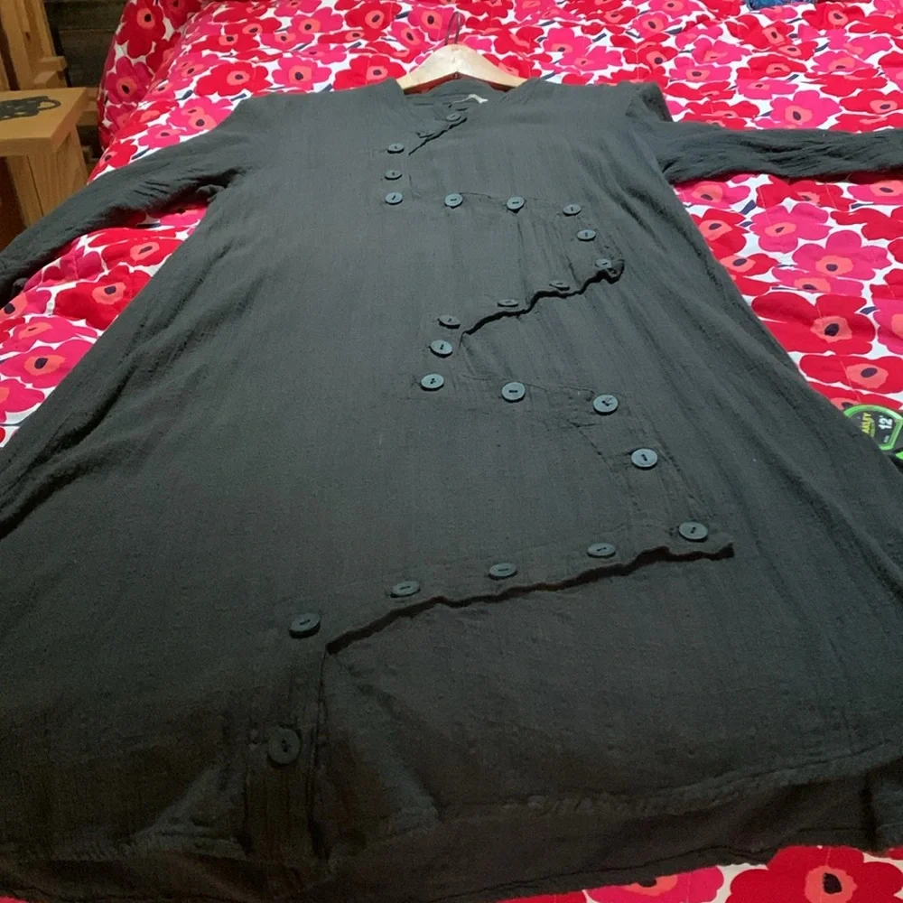 Cynthia Ashby charcoal grey gauze dress - Picture 7 of 7